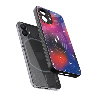 Happy Vibes sleek nothing phone 2 cover with tempered glass back and TPU edges