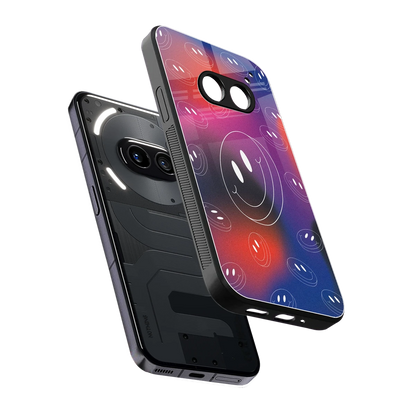 Happy Vibes sleek nothing phone 2a plus cover with tempered glass back and TPU edges