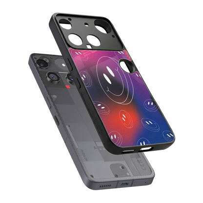 Happy Vibes sleek nothing phone 3 cover with tempered glass back and TPU edges