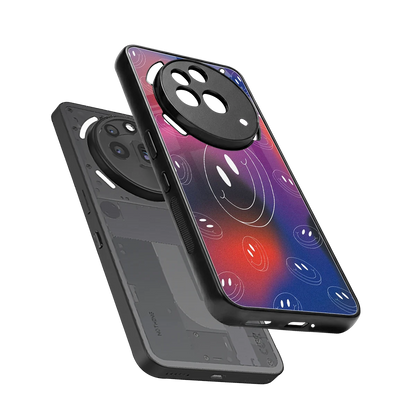 Happy Vibes sleek nothing phone 3a pro cover with tempered glass back and TPU edges