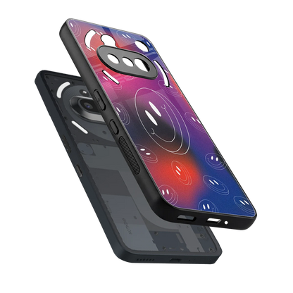 Happy Vibes sleek nothing phone 3a cover with tempered glass back and TPU edges