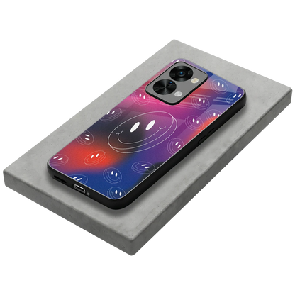 Happy Vibes stylish phone case for oneplus nord 2t | glossy glass and slim fit