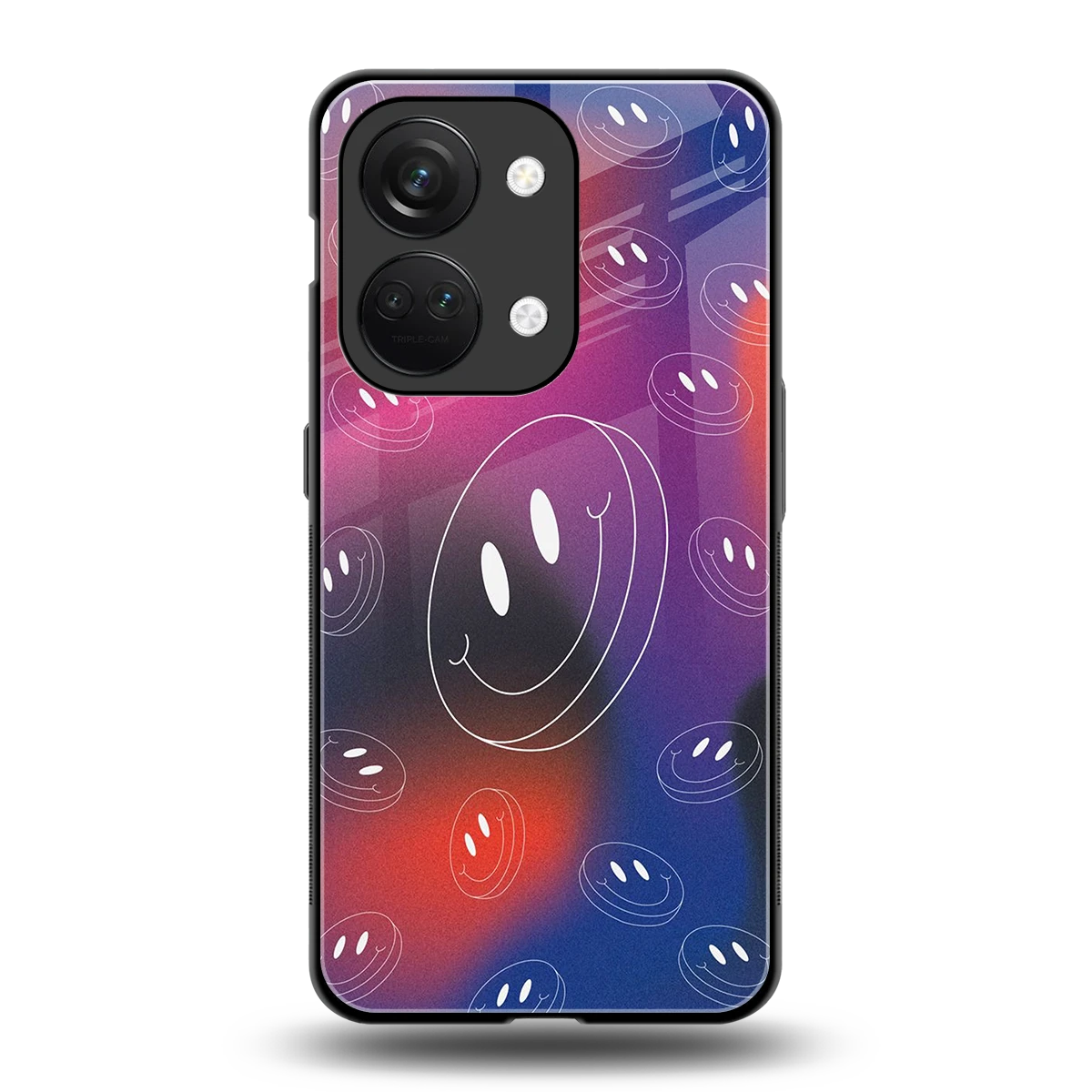 Happy Vibes back phone cover | glass case for oneplus nord 3