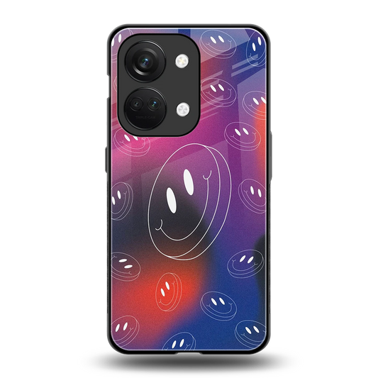 Happy Vibes back phone cover | glass case for oneplus nord 3
