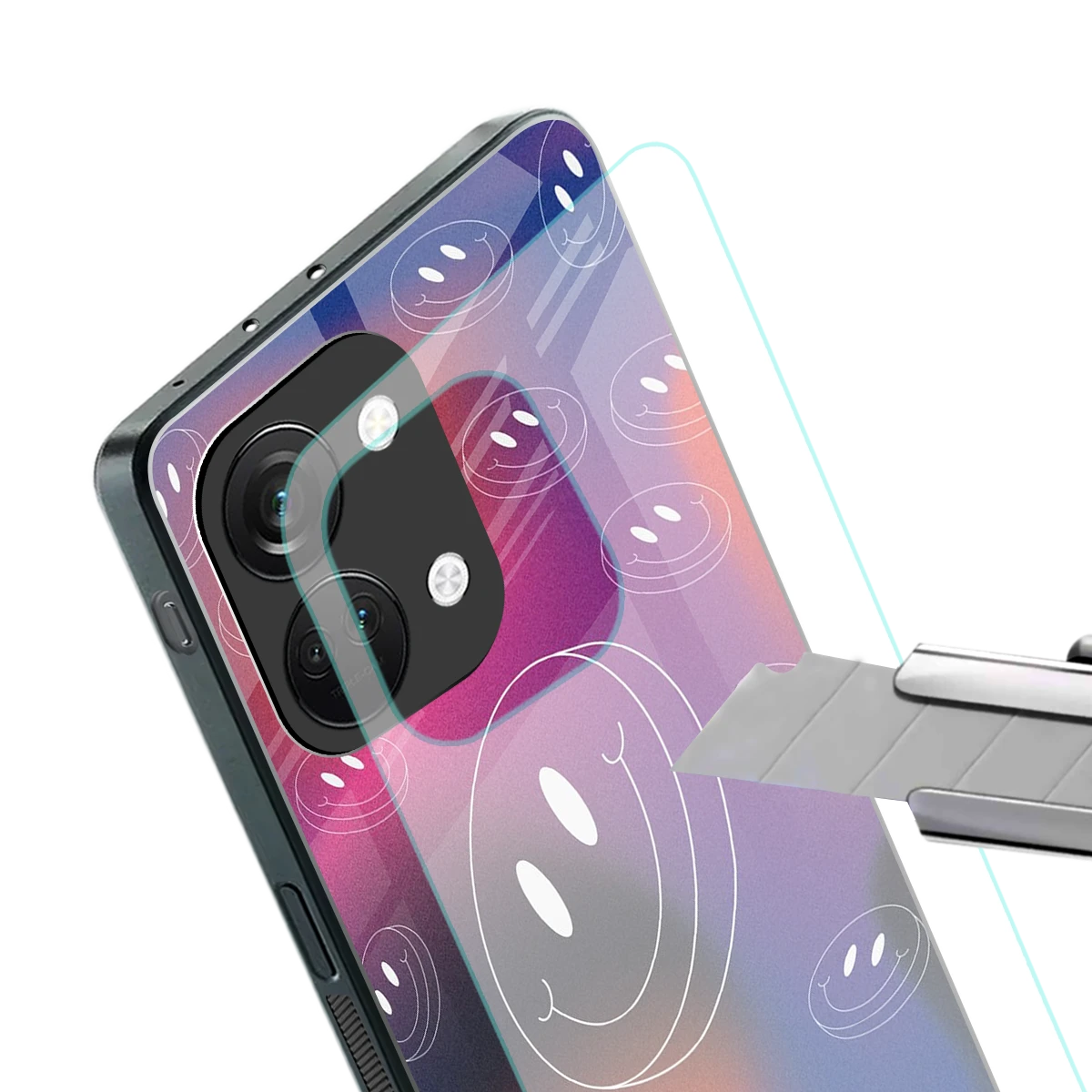 Happy Vibes stylish phone case for oneplus nord 3 | glossy glass and slim fit