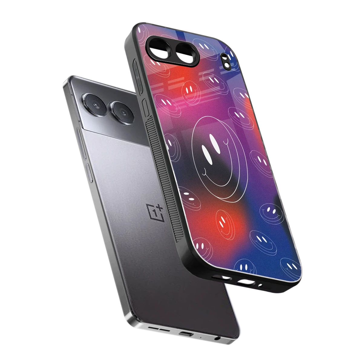 Happy Vibes sleek oneplus nord 4 cover with tempered glass back and TPU edges