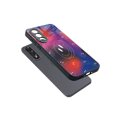 Happy Vibes sleek oneplus nord 5 cover with tempered glass back and TPU edges