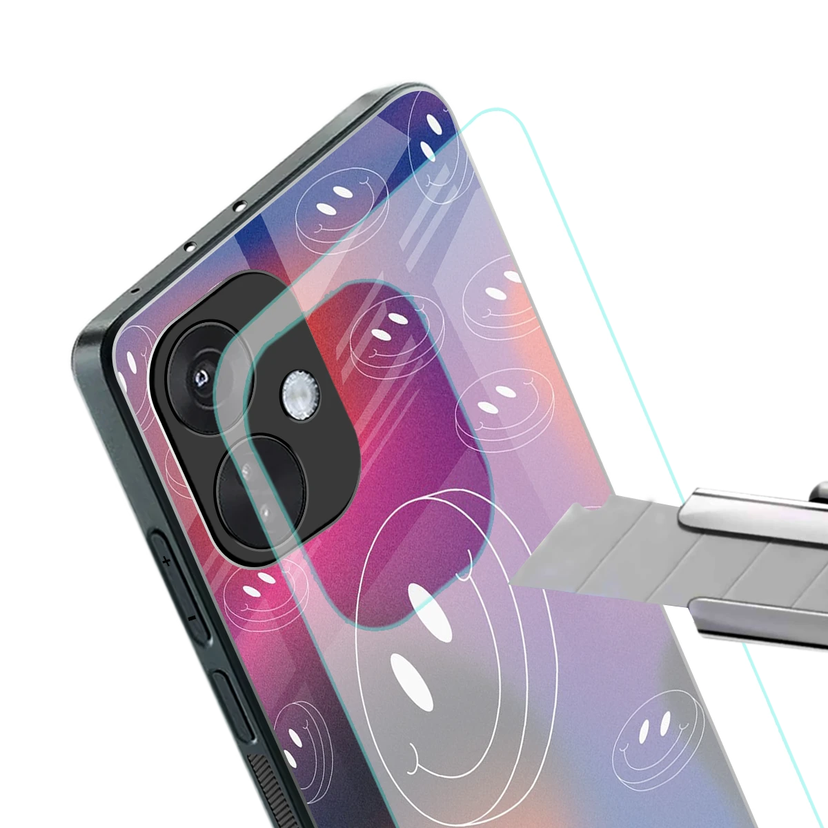 Happy Vibes stylish phone case for oneplus nord ce 3 | glossy glass and slim fit