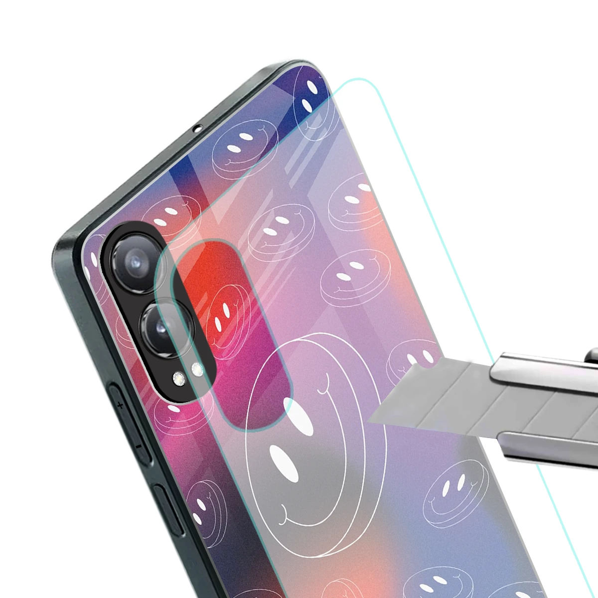 Happy Vibes stylish phone case for oneplus nord ce 4 lite | glossy glass and slim fit