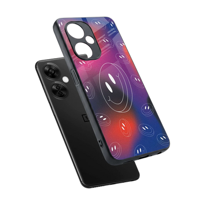Happy Vibes sleek oneplus nord ce 3 lite cover with tempered glass back and TPU edges
