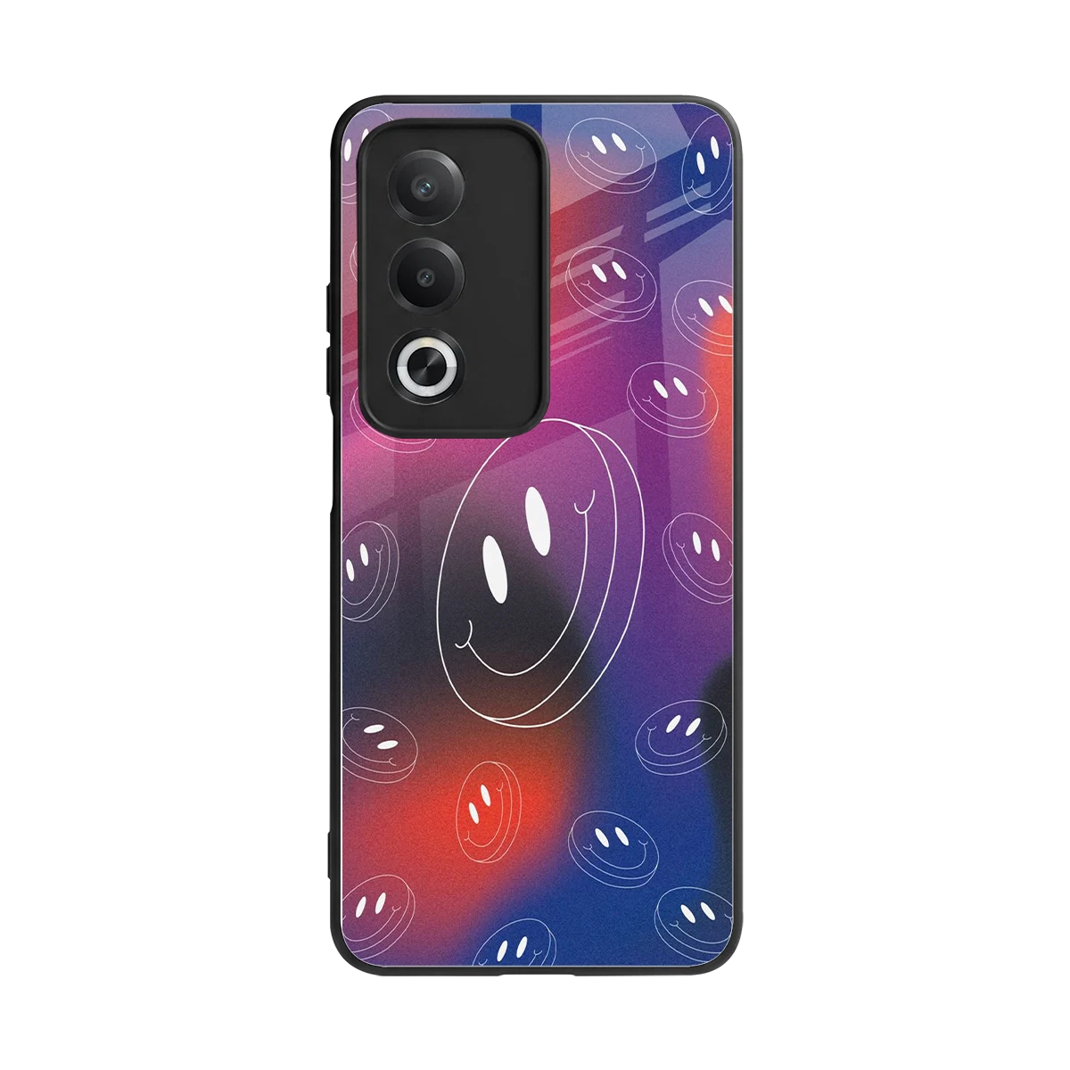 Happy Vibes back phone cover | glass case for oppo a3 pro