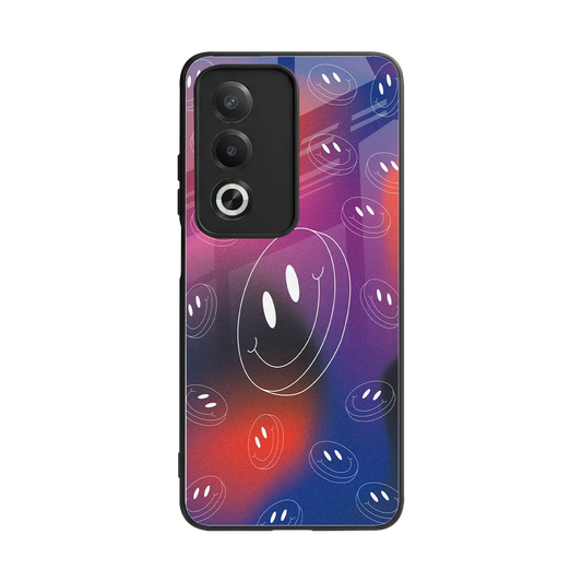 Happy Vibes back phone cover | glass case for oppo a3 pro