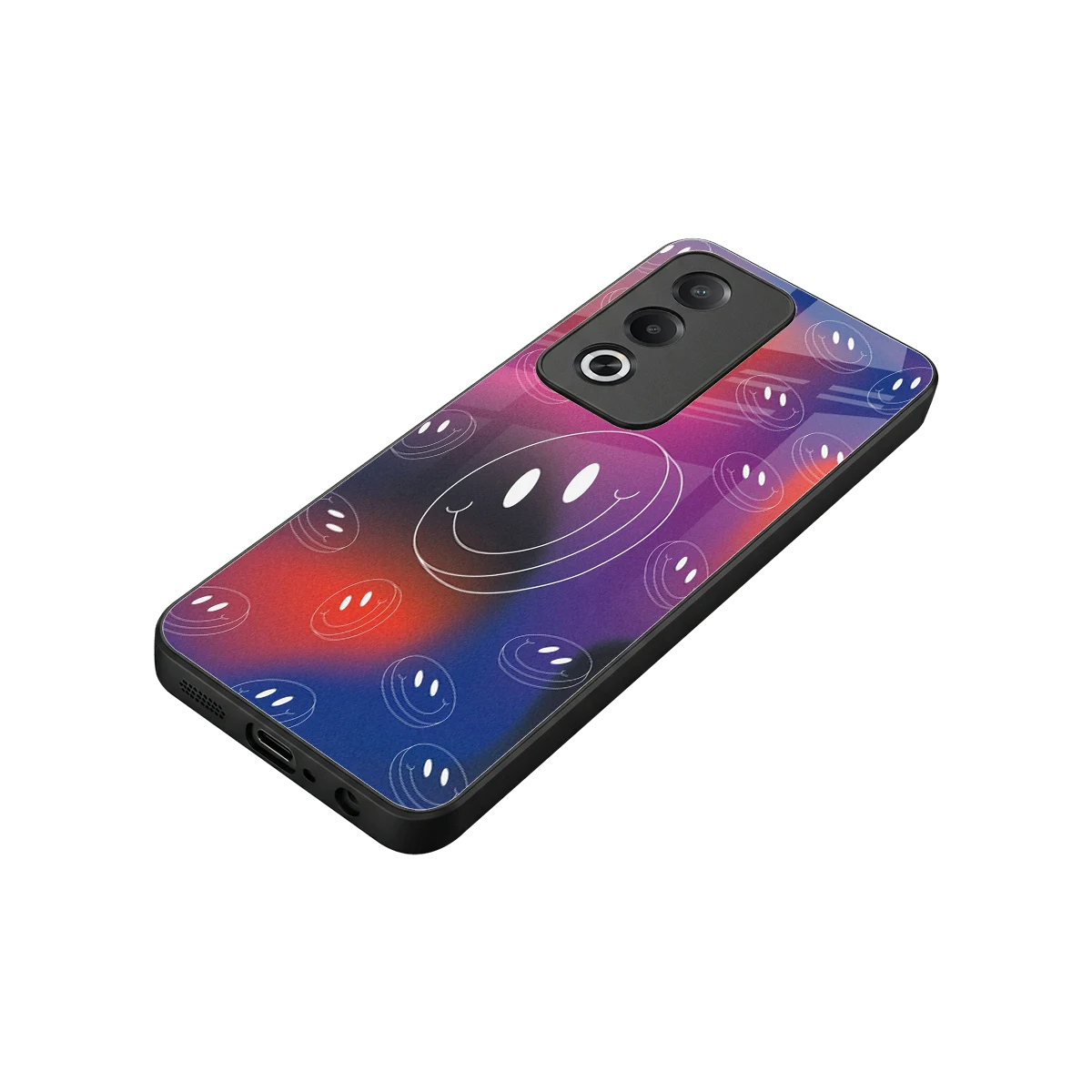 Happy Vibes stylish phone case for oppo a3 pro | glossy glass and slim fit