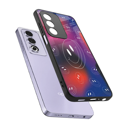 Happy Vibes sleek oppo a3 pro cover with tempered glass back and TPU edges