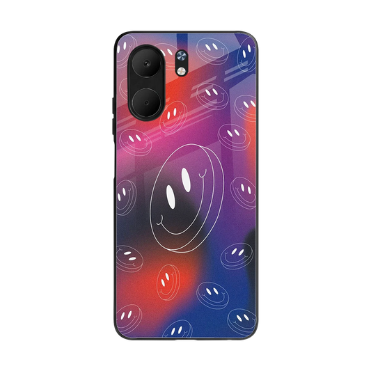 Happy Vibes back phone cover | glass case for oppo a5x 5g