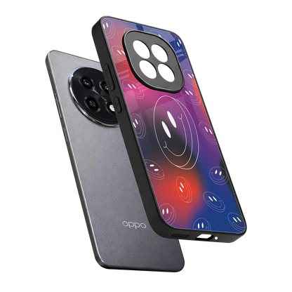 Happy Vibes sleek oppo f29 pro 5g cover with tempered glass back and TPU edges