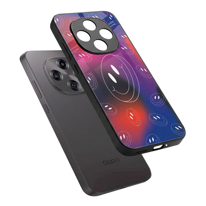 Happy Vibes sleek oppo f31 pro 5g cover with tempered glass back and TPU edges