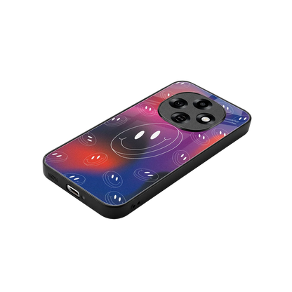 Happy Vibes stylish phone case for oppo f31 pro 5g | glossy glass and slim fit