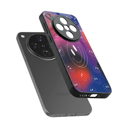 Happy Vibes sleek oppo find x8 cover with tempered glass back and TPU edges