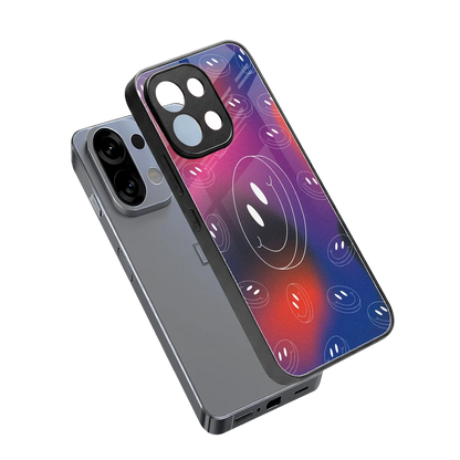 Happy Vibes sleek oppo k13 5g cover with tempered glass back and TPU edges