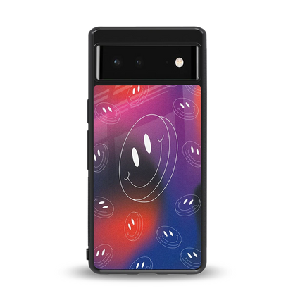 Happy Vibes back phone cover | glass case for google pixel 6a
