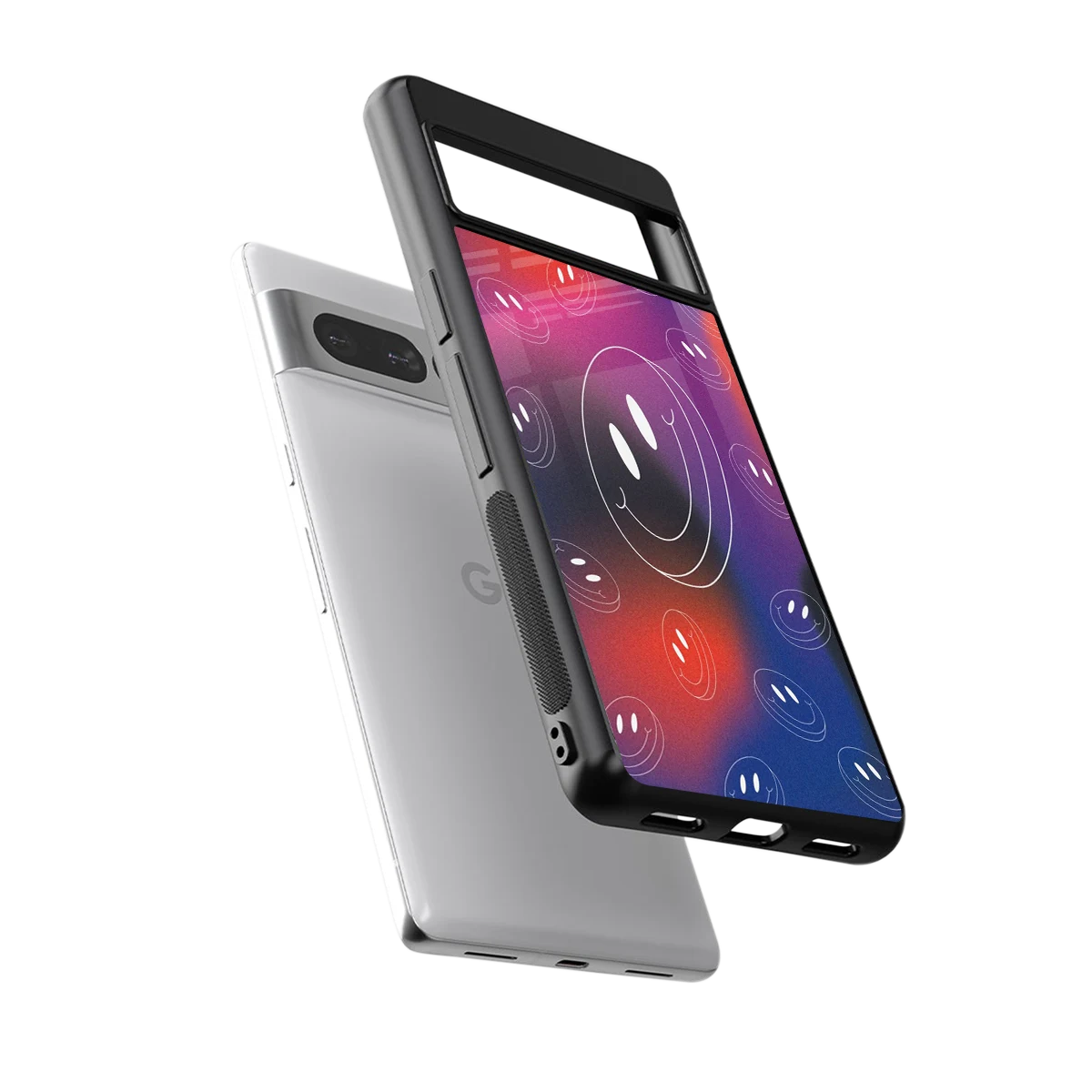 Happy Vibes sleek google pixel 7 pro cover with tempered glass back and TPU edges