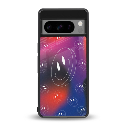 Happy Vibes back phone cover | glass case for google pixel 8 pro