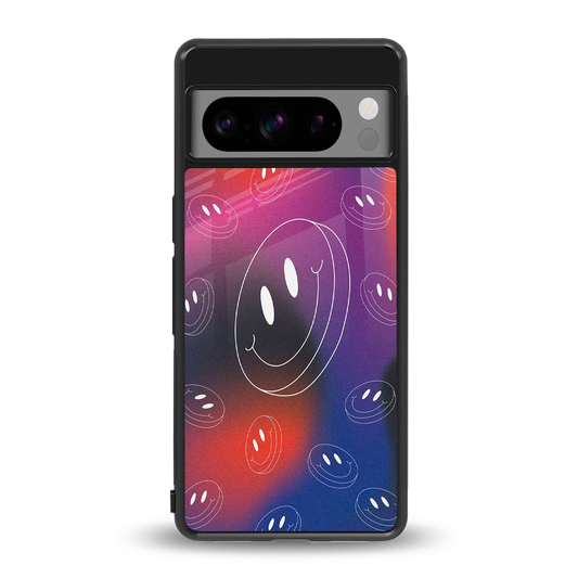 Happy Vibes back phone cover | glass case for google pixel 8 pro