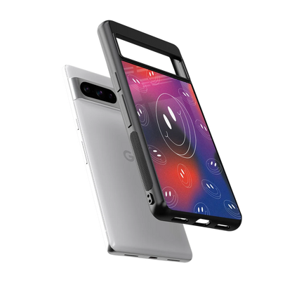 Happy Vibes sleek google pixel 8 pro cover with tempered glass back and TPU edges