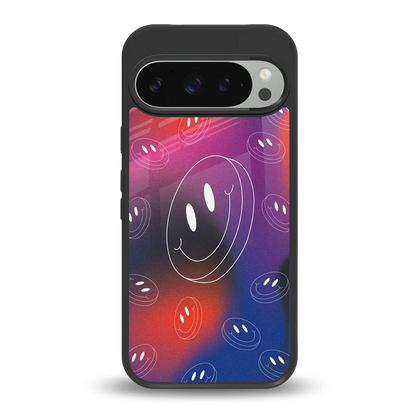 Happy Vibes back phone cover | glass case for google pixel 9 pro