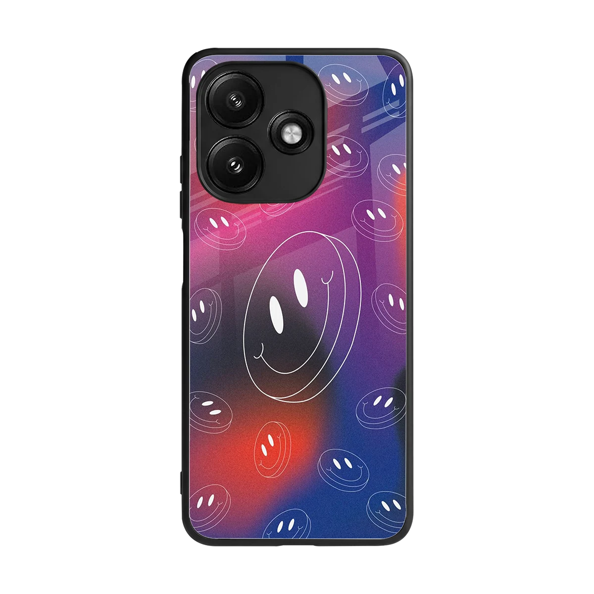 Happy Vibes back phone cover | glass case for redmi 12 5g