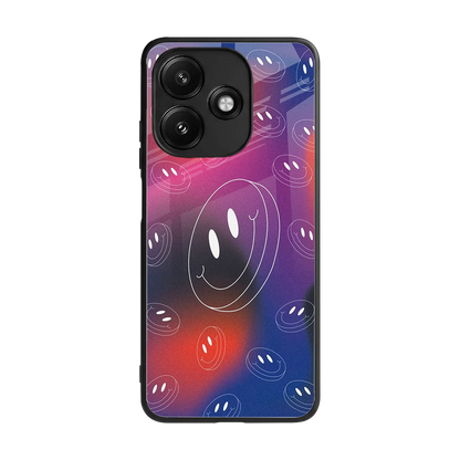 Happy Vibes back phone cover | glass case for redmi 12 5g