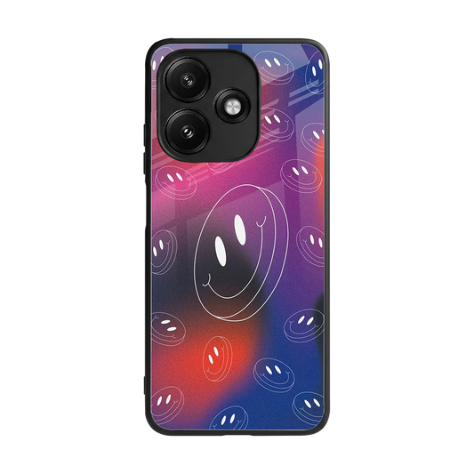 Happy Vibes back phone cover | glass case for redmi 12 5g