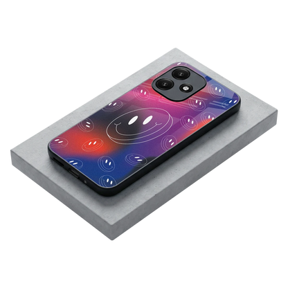 Happy Vibes stylish phone case for redmi 12 5g | glossy glass and slim fit