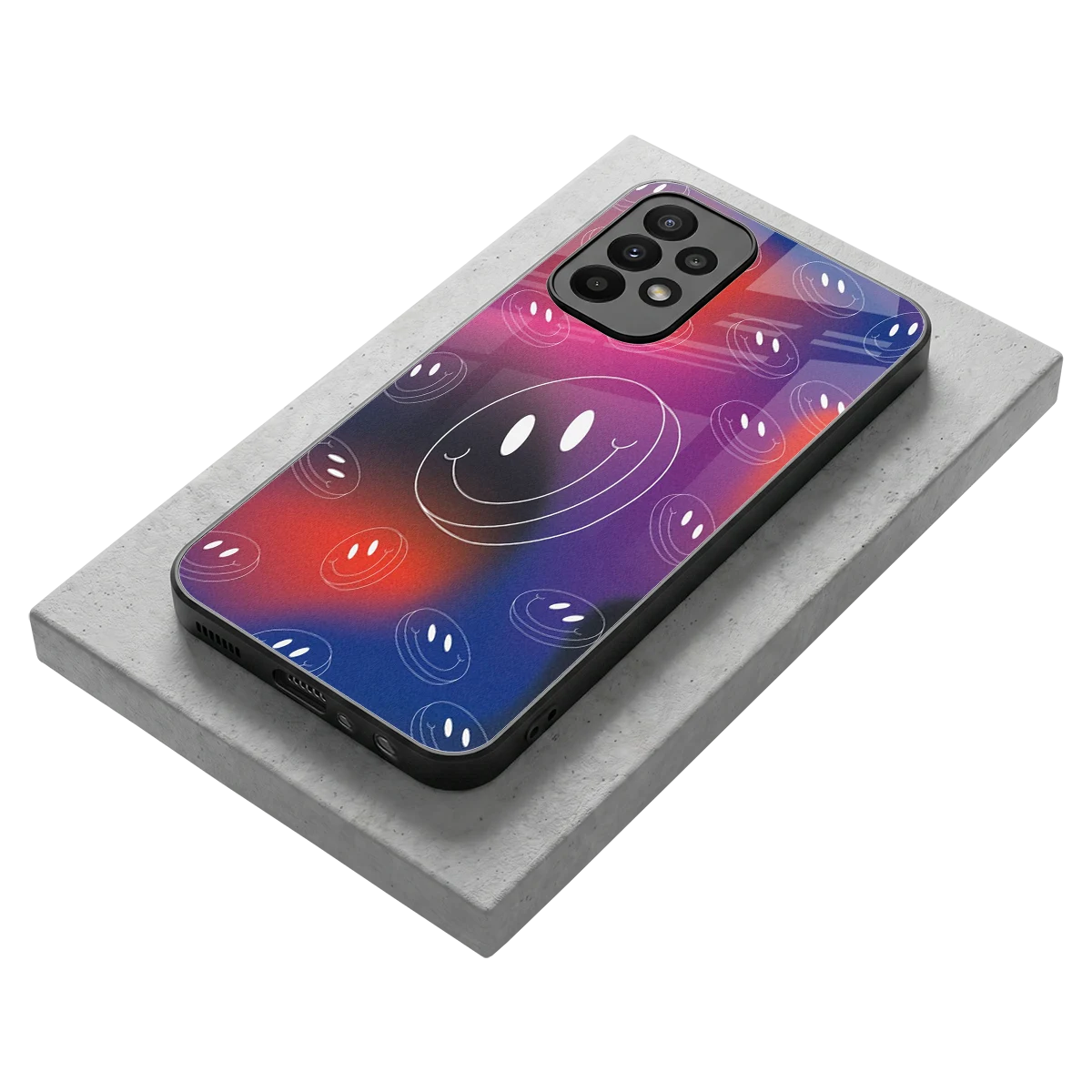Happy Vibes stylish phone case for samsung galaxy a23 | glossy glass and slim fit