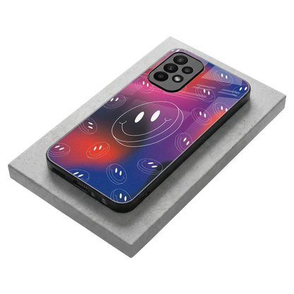Happy Vibes stylish phone case for samsung galaxy a23 | glossy glass and slim fit