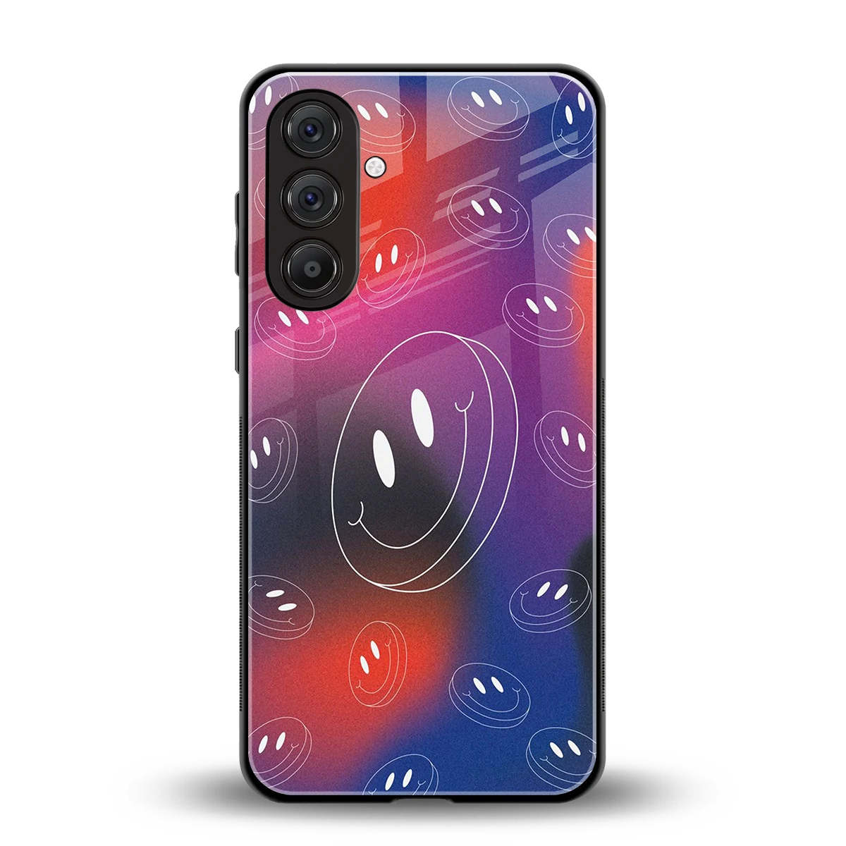 Happy Vibes back phone cover | glass case for samsung galaxy a55 5g