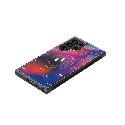 Happy Vibes stylish phone case for samsung galaxy s24 ultra | glossy glass and slim fit