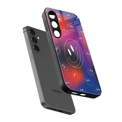 Happy Vibes sleek samsung galaxy s23 fe cover with tempered glass back and TPU edges