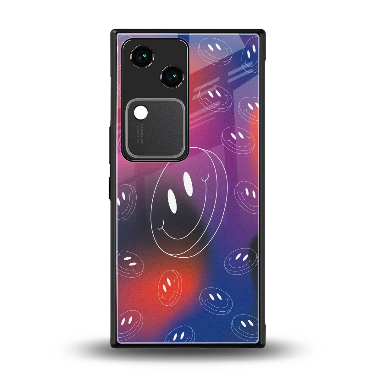 Happy Vibes back phone cover | glass case for vivo v30