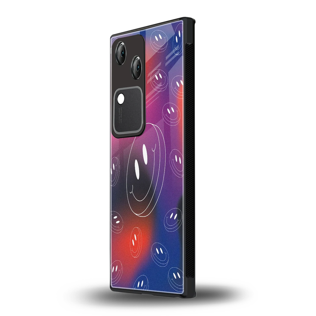 Happy Vibes vivo v30 mobile cover | shockproof glass phone case