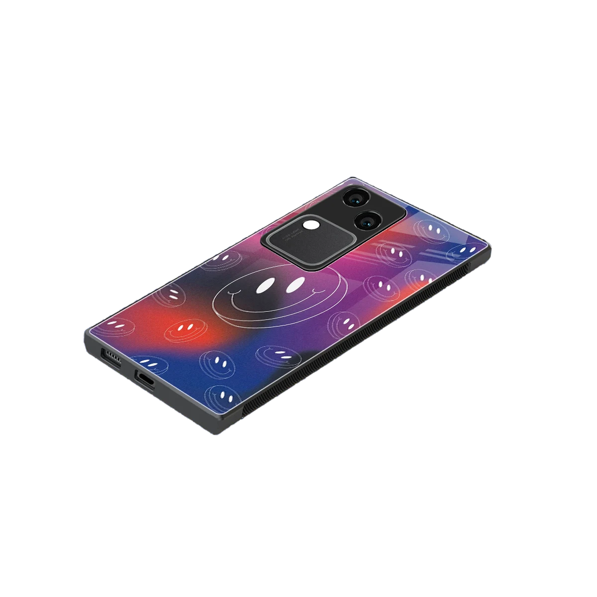 Happy Vibes stylish phone case for vivo v30 | glossy glass and slim fit