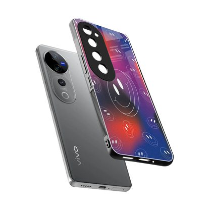 Happy Vibes sleek vivo v40 pro cover with tempered glass back and TPU edges
