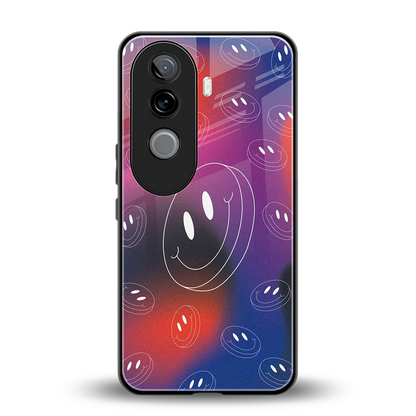 Happy Vibes back phone cover | glass case for vivo v40e