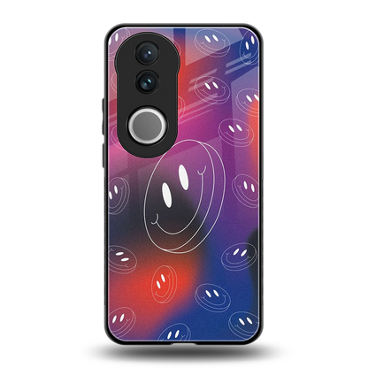 Happy Vibes back phone cover | glass case for vivo v50