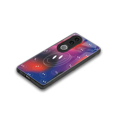 Happy Vibes stylish phone case for vivo v50 | glossy glass and slim fit
