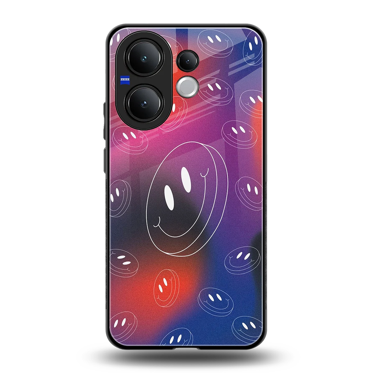 Happy Vibes back phone cover | glass case for vivo v60