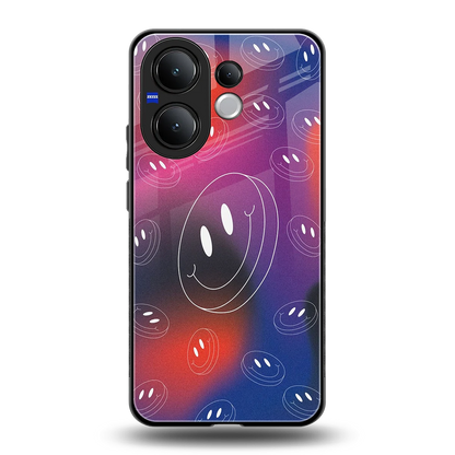 Happy Vibes back phone cover | glass case for vivo v60