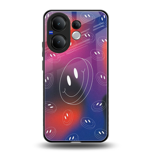 Happy Vibes back phone cover | glass case for vivo v60