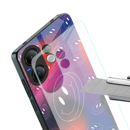 Happy Vibes stylish phone case for vivo v60 | glossy glass and slim fit